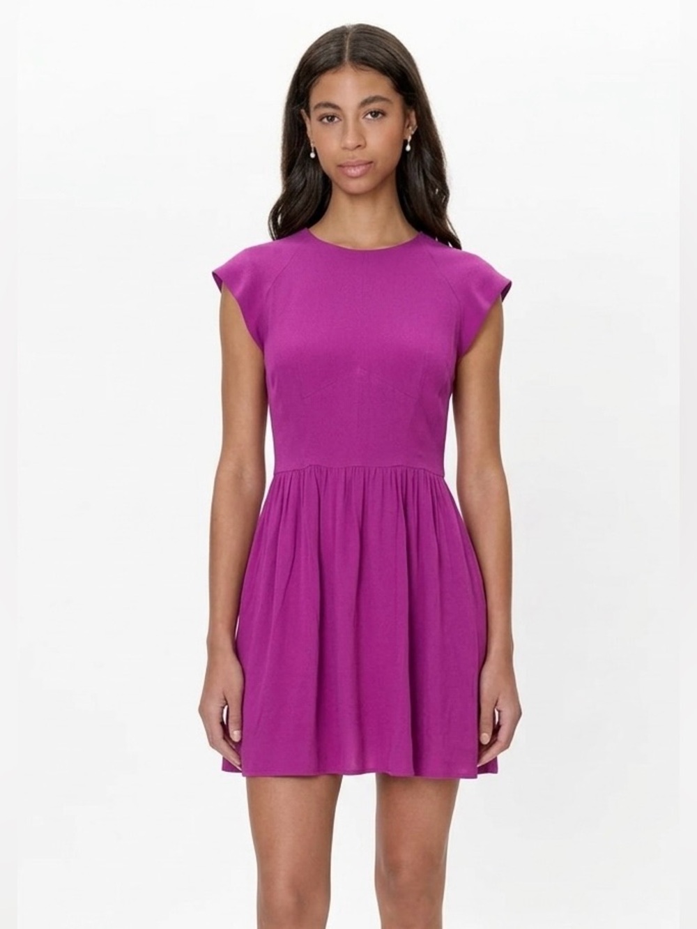 Rebecca Taylor $295 Magenta Shift Fit & Flare Dress Sz Small Coquettte Old Money